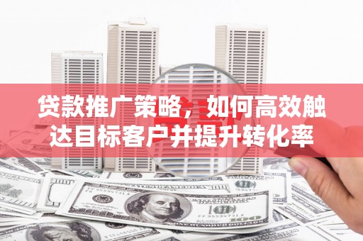 孝昌贷款推广策略，如何高效触达目标客户并提升转化率