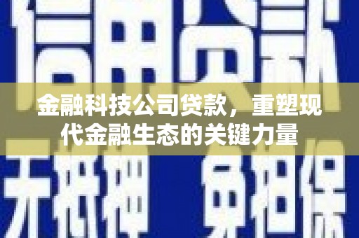 孝昌金融科技公司贷款，重塑现代金融生态的关键力量