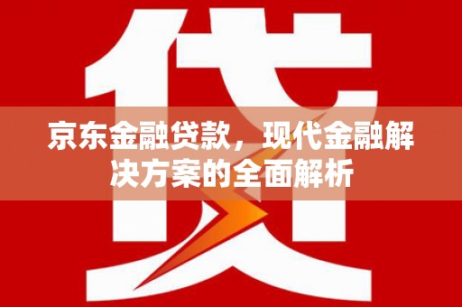 孝昌京东金融贷款，现代金融解决方案的全面解析
